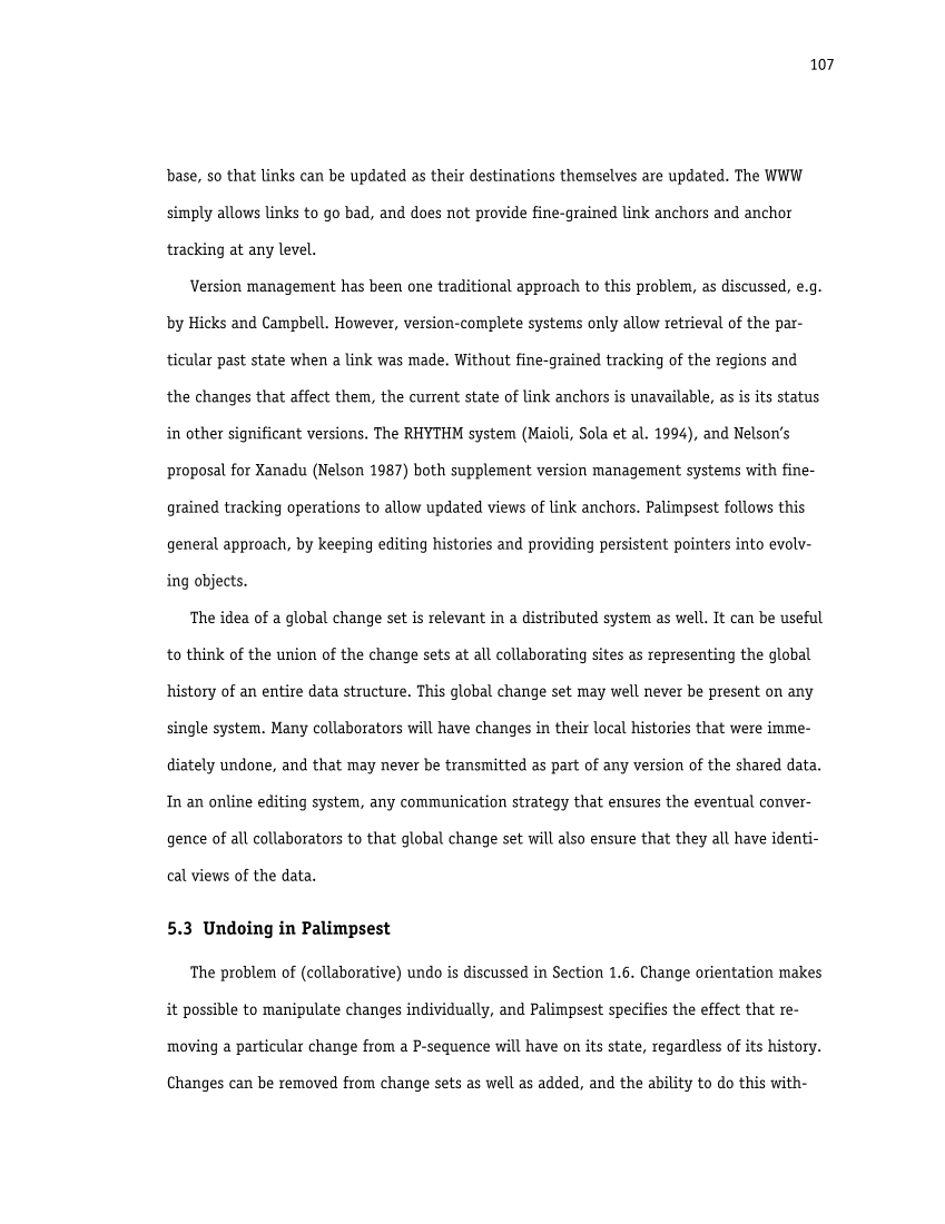 Palimpsest: Change-oriented Concurrency Control for Collaborative Applications page 119