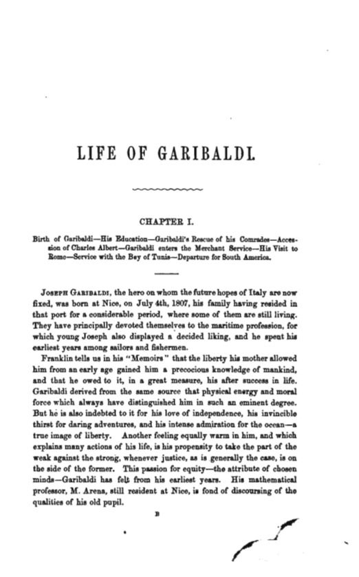 The Illustrated Life And Career Of Garibaldi page 1