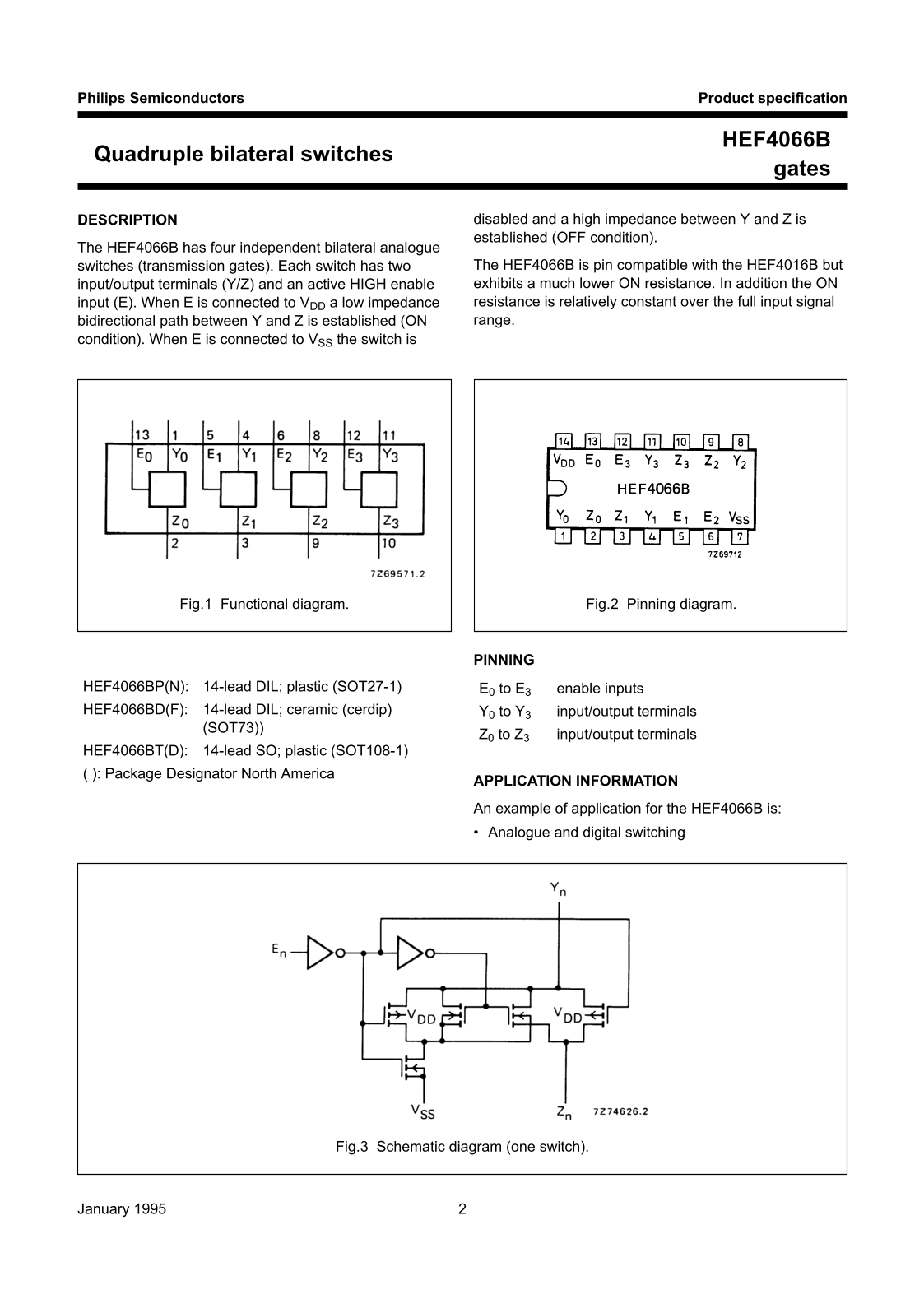 hef4066bf quad bilateral analog switches page 1