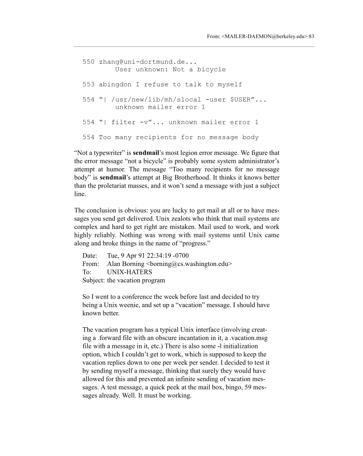 The Unix-Haters handbook page 122