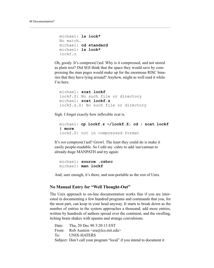 The Unix-Haters handbook page 88