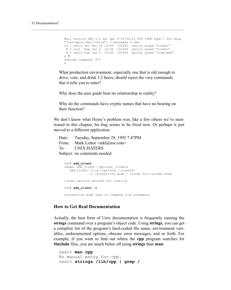 The Unix-Haters handbook page 92