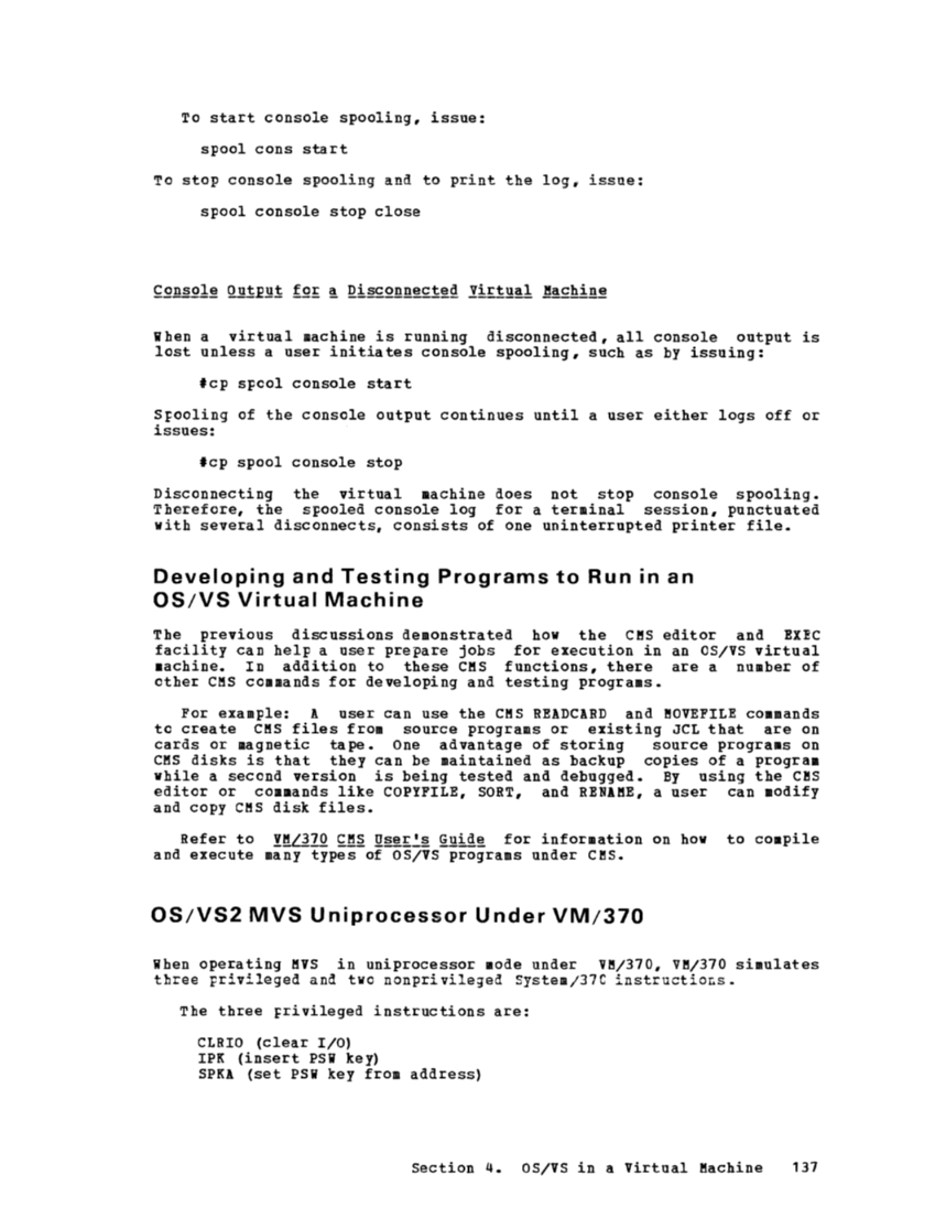Operating Systems in a Virtual Machine (Rel 6 PLC 17 Apr81) page 152