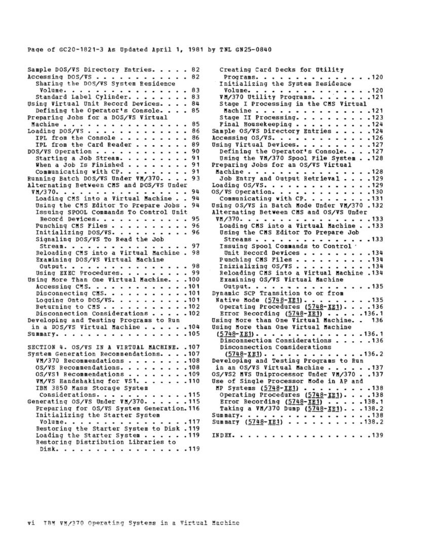 Operating Systems in a Virtual Machine (Rel 6 PLC 17 Apr81) page 6