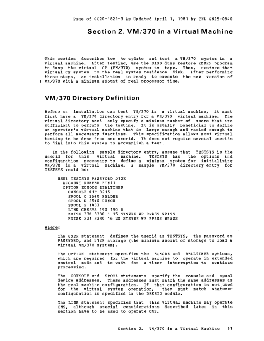 Operating Systems in a Virtual Machine (Rel 6 PLC 17 Apr81) page 64