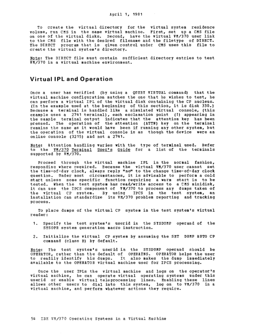 Operating Systems in a Virtual Machine (Rel 6 PLC 17 Apr81) page 69