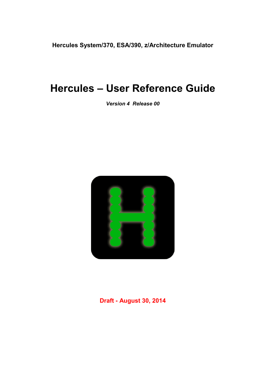 Hercules V4.00.0 - User Reference Guide - HEUR040000-00 page 1