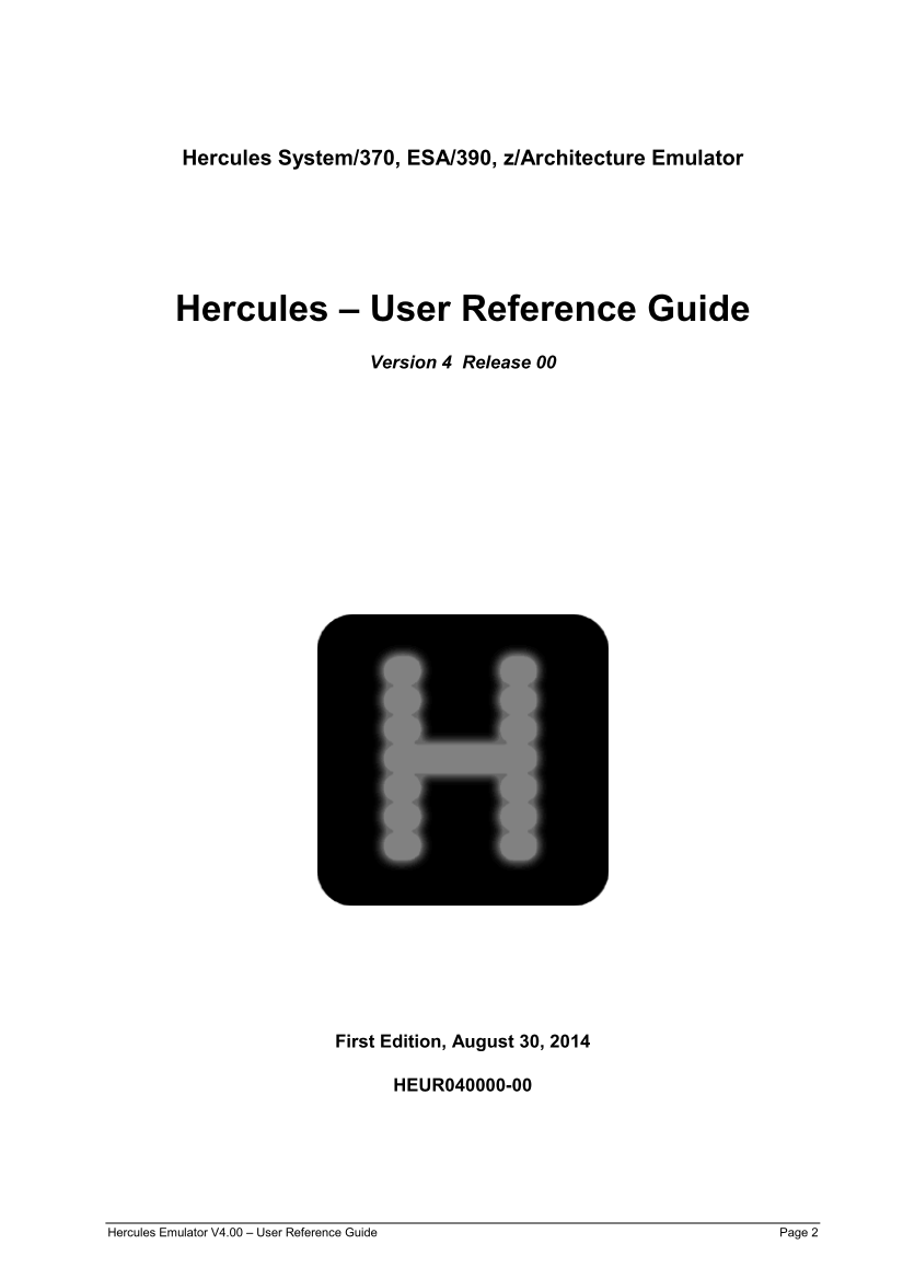 Hercules V4.00.0 - User Reference Guide - HEUR040000-00 page 2