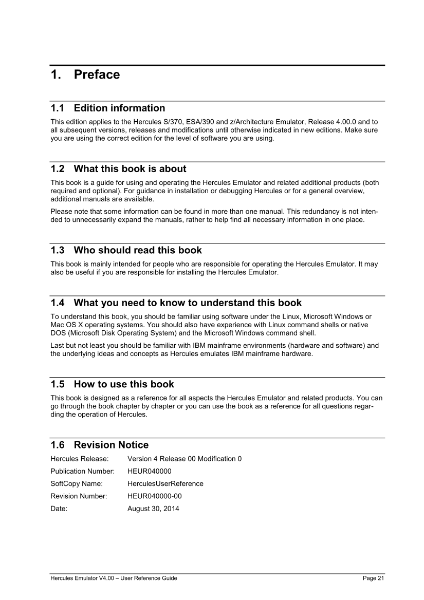 Hercules V4.00.0 - User Reference Guide - HEUR040000-00 page 20