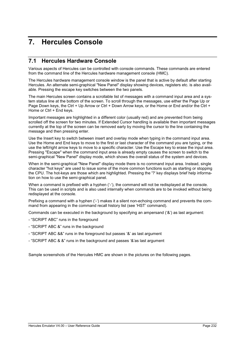 Hercules V4.00.0 - User Reference Guide - HEUR040000-00 page 232