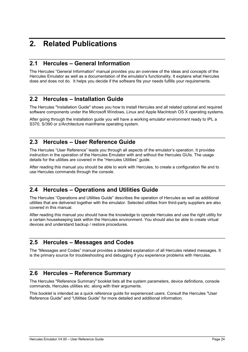 Hercules V4.00.0 - User Reference Guide - HEUR040000-00 page 24