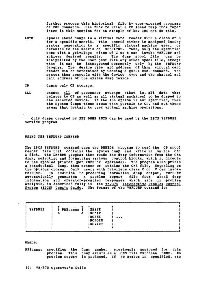 IBM Virtual Machine Facility/370: Operator's Guide 2 page 212