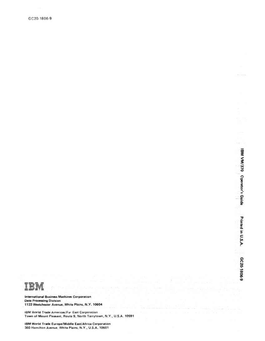 IBM Virtual Machine Facility/370: Operator's Guide 2 page 260