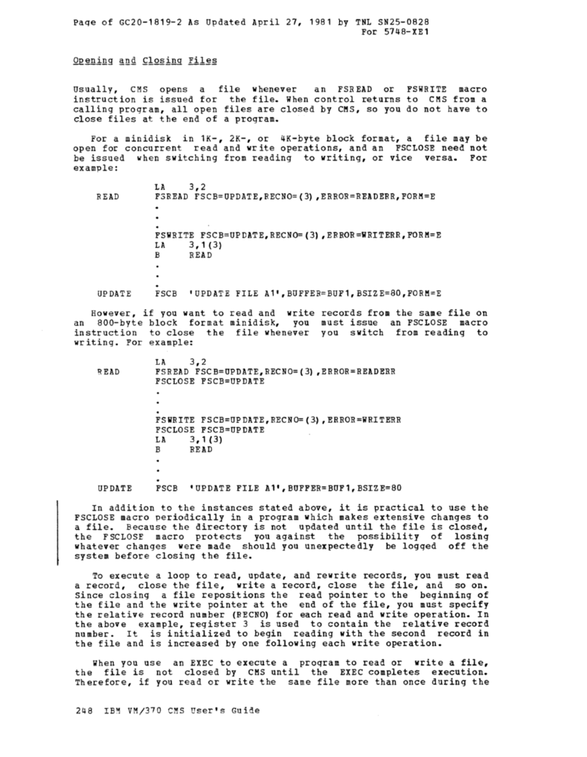 CMS User's Guide (Rel 6 PLC 17 Apr81) page 312