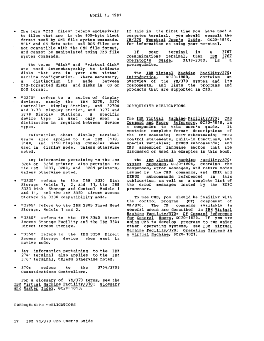 CMS User's Guide (Rel 6 PLC 17 Apr81) page 4
