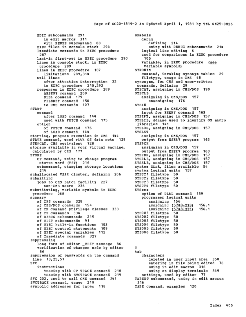CMS User's Guide (Rel 6 PLC 17 Apr81) page 486