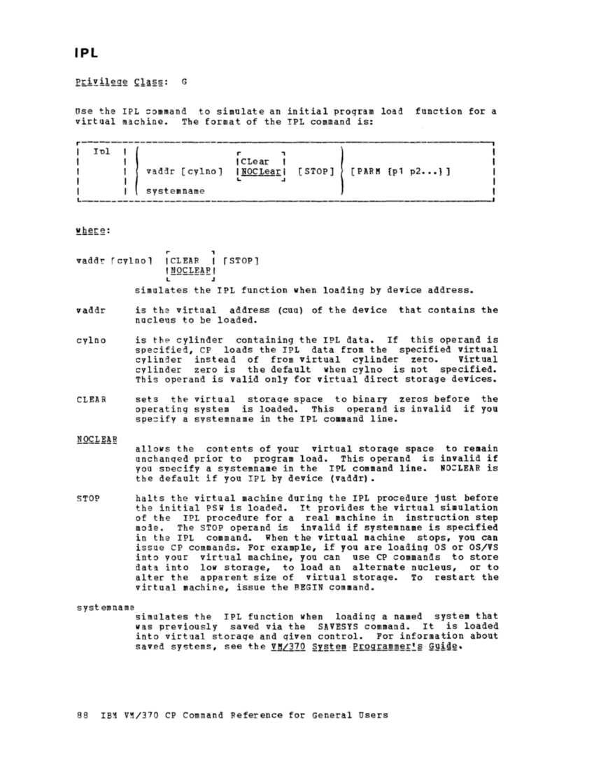 CP Command Reference for General Users (Rel 6 PLC 17 Apr81) page 88