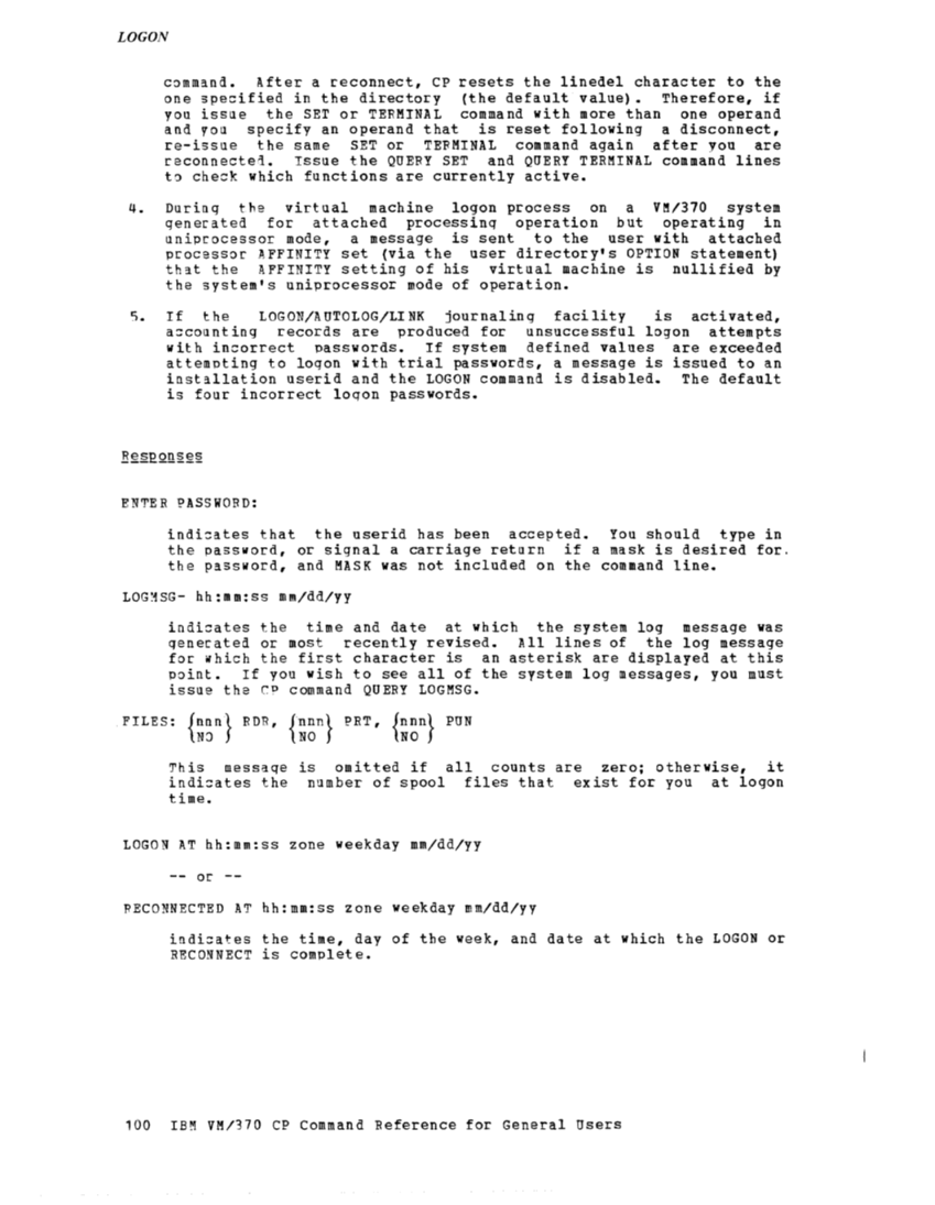 CP Command Reference for General Users (Rel 6 PLC 17 Apr81) page 100