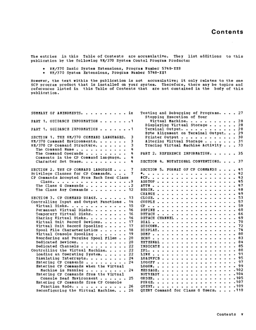 CP Command Reference for General Users (Rel 6 PLC 17 Apr81) page v