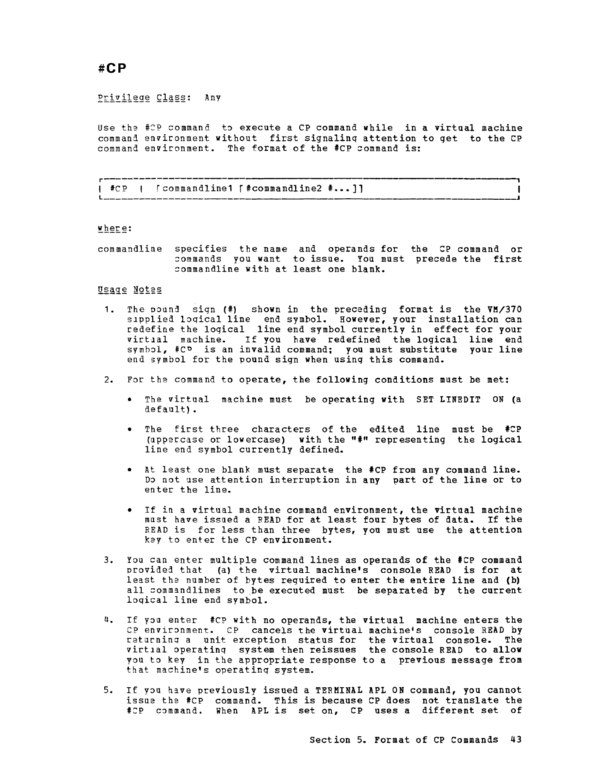 CP Command Reference for General Users (Rel 6 PLC 17 Apr81) page 43