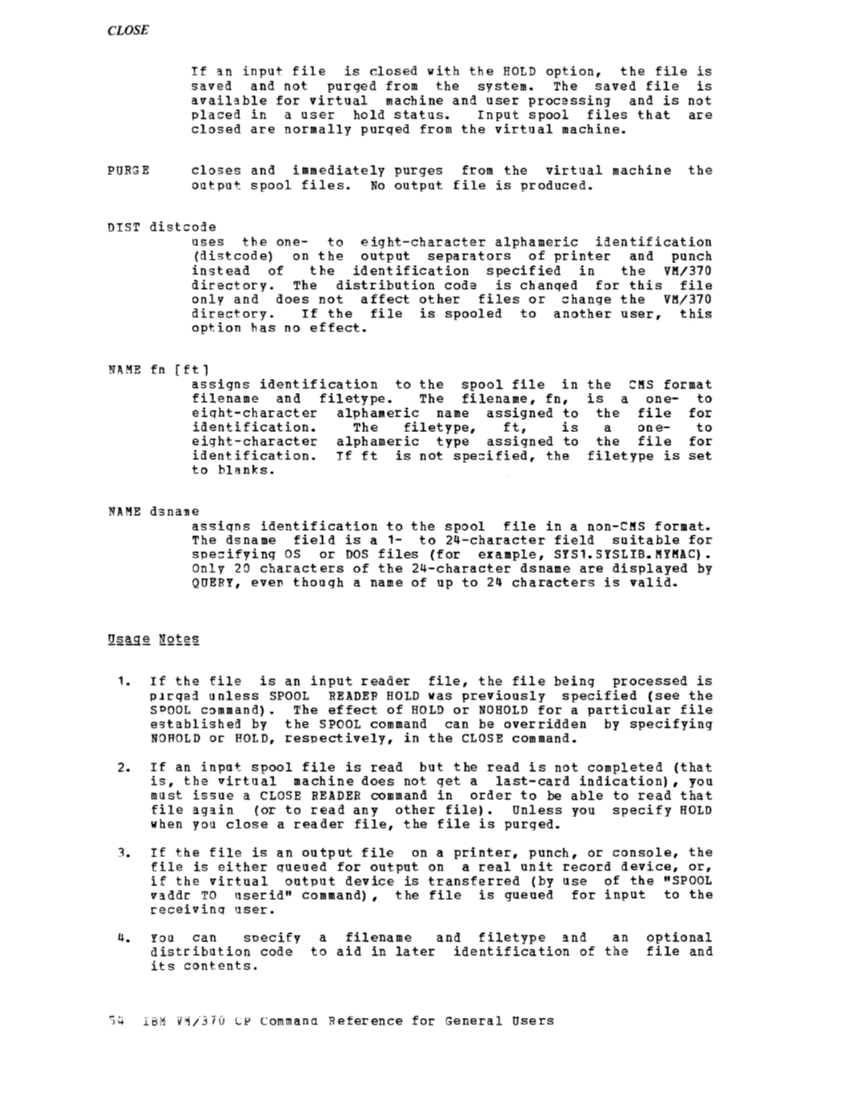 CP Command Reference for General Users (Rel 6 PLC 17 Apr81) page 54