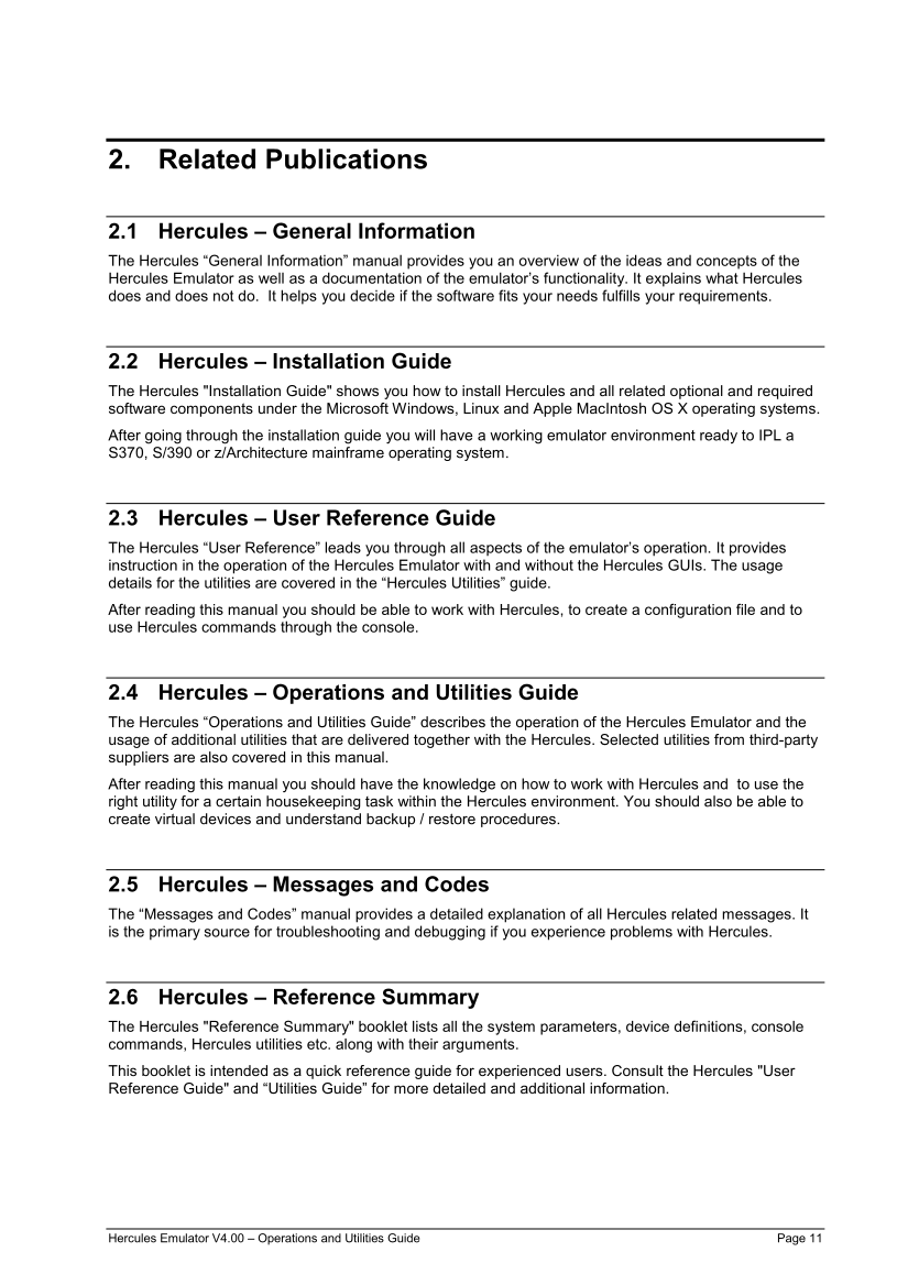 Hercules V4.00.0 - Operations and Utilities Guide - HEUR040000-00 page 11