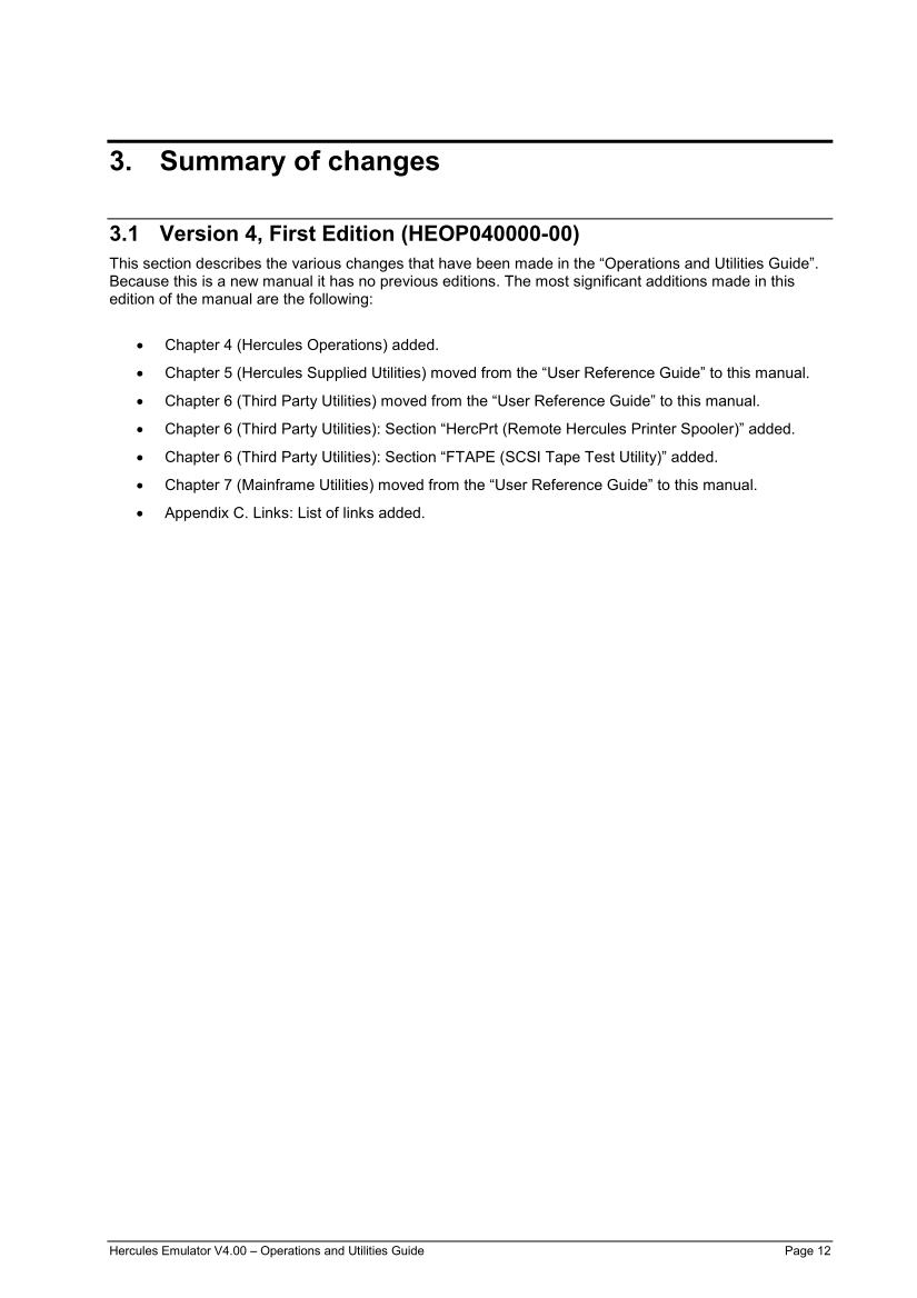Hercules V4.00.0 - Operations and Utilities Guide - HEUR040000-00 page 12
