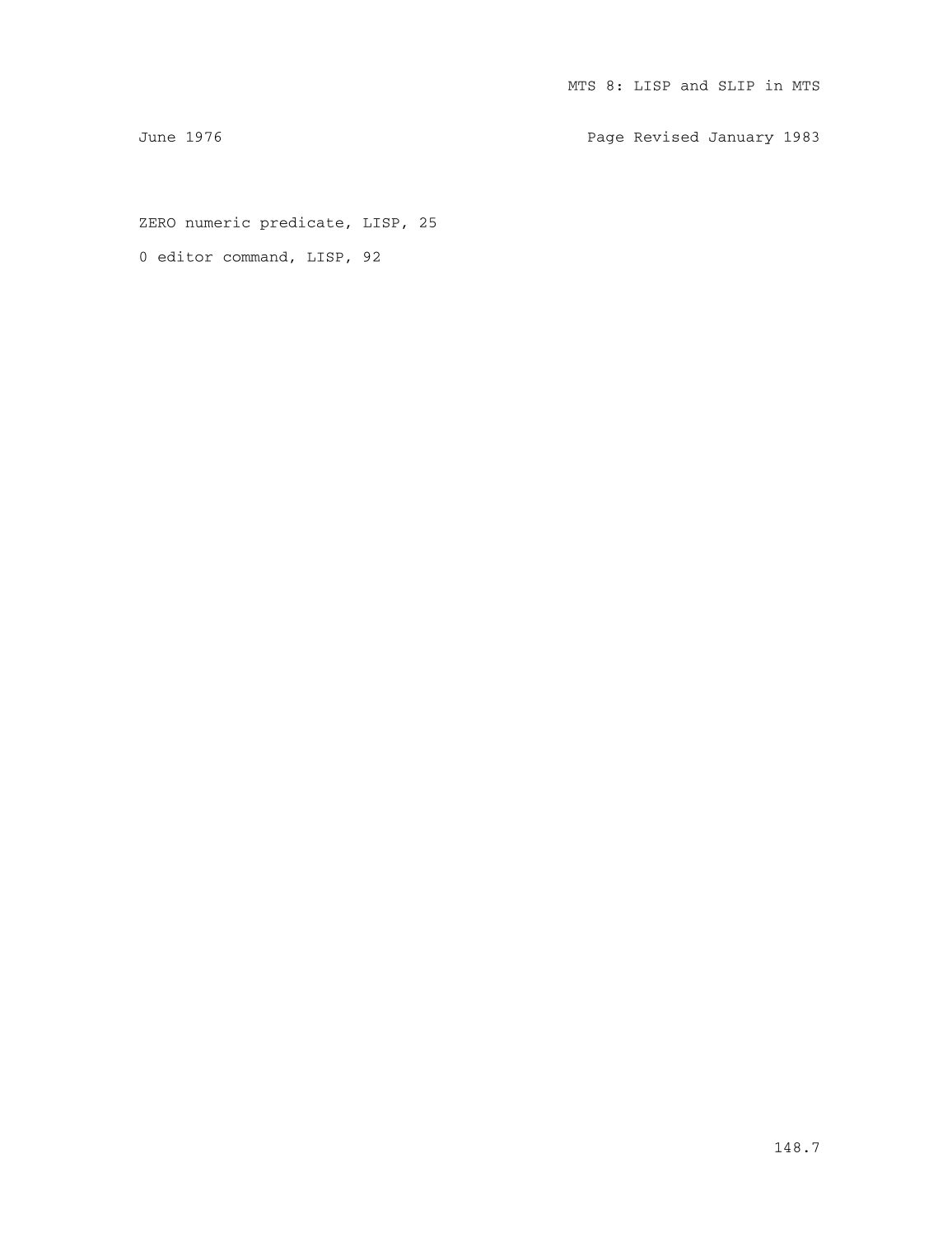 MTS Volume 8 - LISP and SLIP page 154