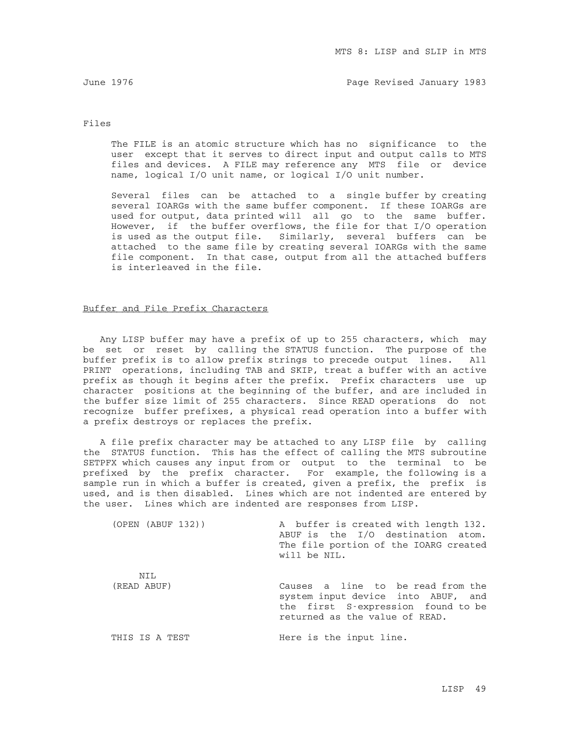 MTS Volume 8 - LISP and SLIP page 48