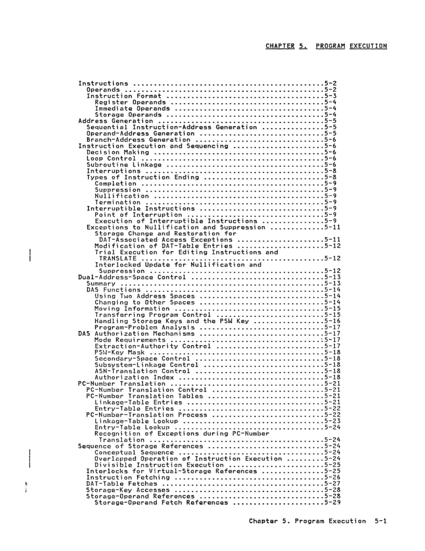 GA22-7000-10 IBM System/370 Principles of Operation Sept 1987 page 5-1