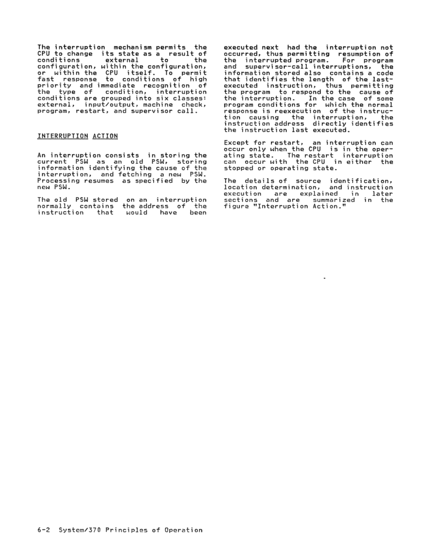 GA22-7000-10 IBM System/370 Principles of Operation Sept 1987 page 6-1