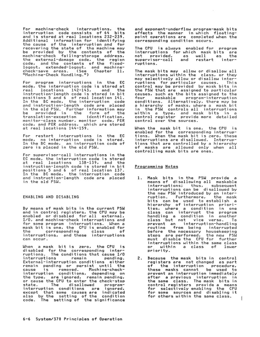 GA22-7000-10 IBM System/370 Principles of Operation Sept 1987 page 6-5