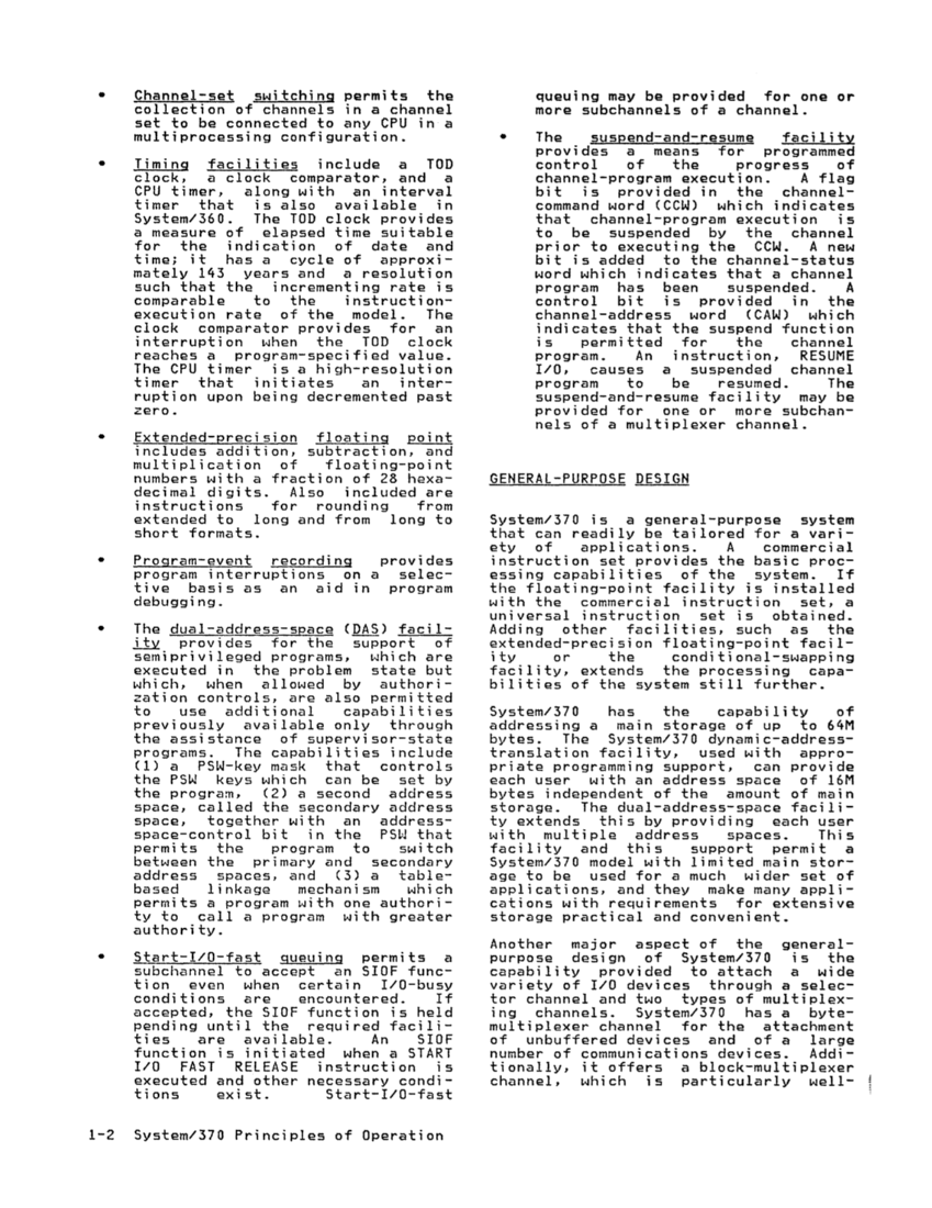 GA22-7000-10 IBM System/370 Principles of Operation Sept 1987 page 1-1