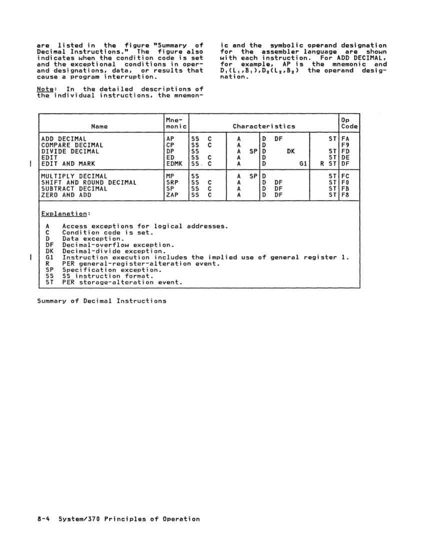 GA22-7000-10 IBM System/370 Principles of Operation Sept 1987 page 8-3