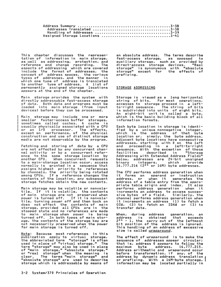 GA22-7000-10 IBM System/370 Principles of Operation Sept 1987 page 3-1