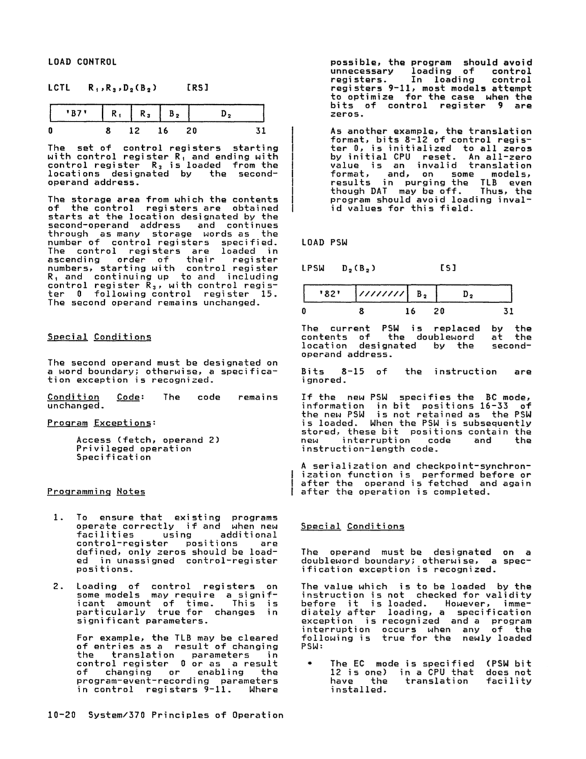 GA22-7000-10 IBM System/370 Principles of Operation Sept 1987 page 10-19