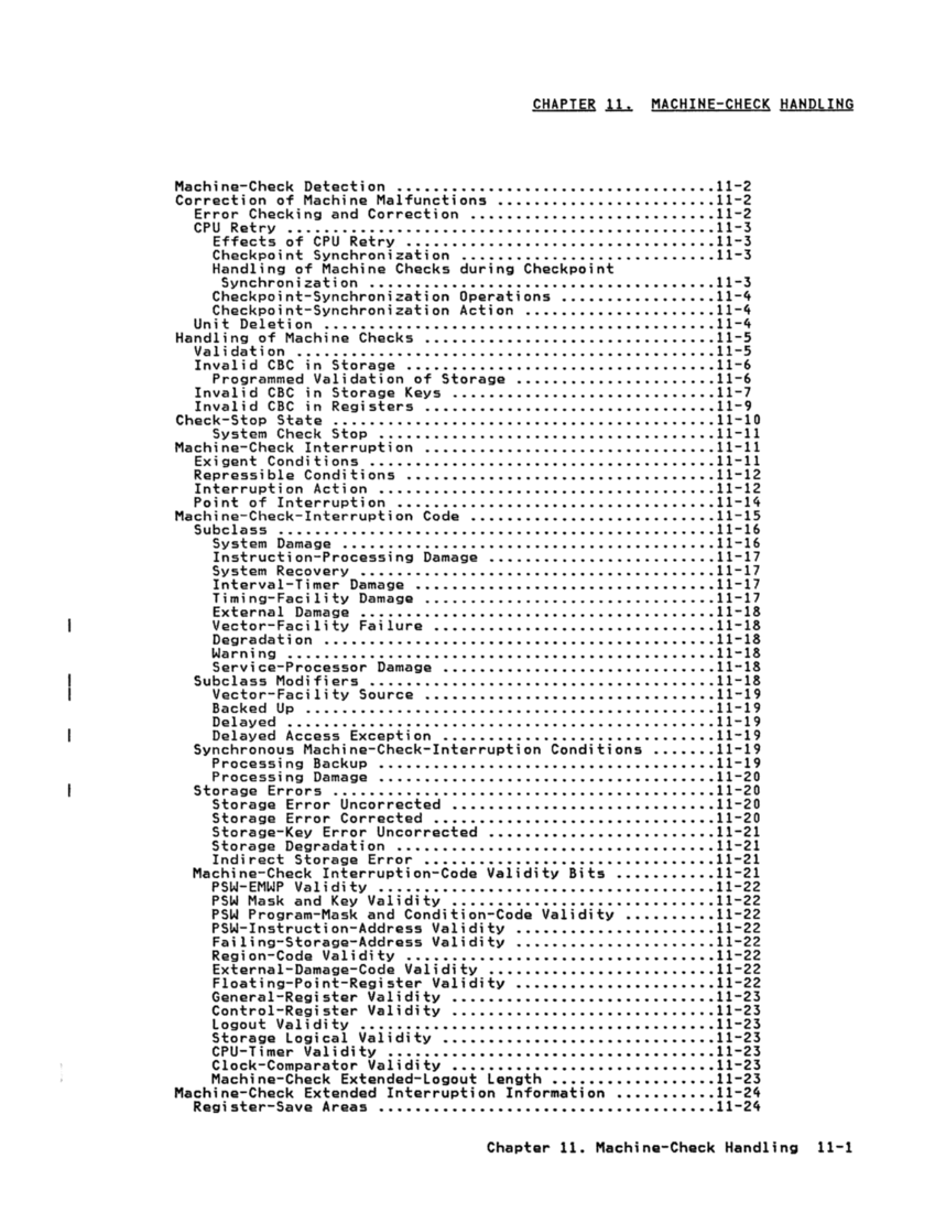 GA22-7000-10 IBM System/370 Principles of Operation Sept 1987 page 11-1