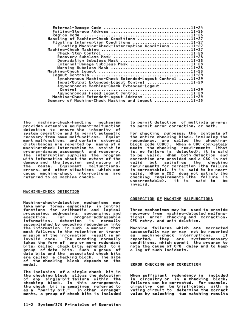 GA22-7000-10 IBM System/370 Principles of Operation Sept 1987 page 11-1