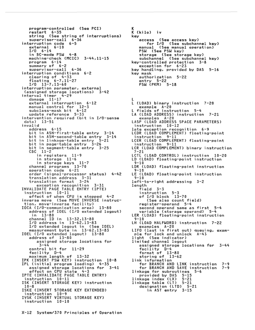 GA22-7000-10 IBM System/370 Principles of Operation Sept 1987 page X-11