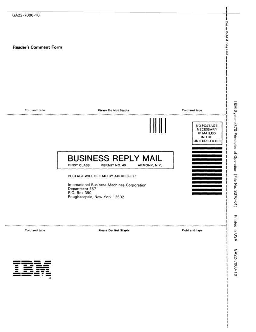 GA22-7000-10 IBM System/370 Principles of Operation Sept 1987 page forms1