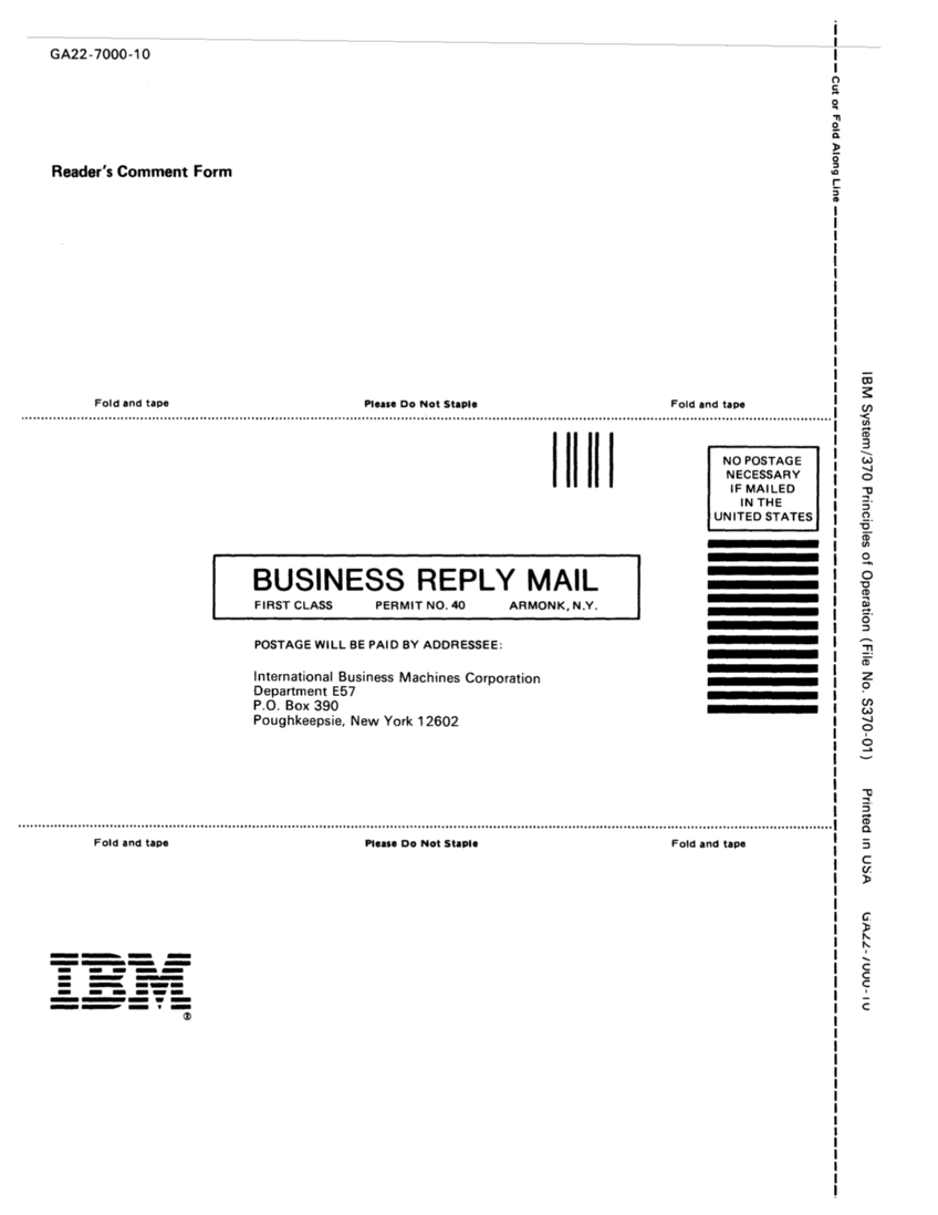 GA22-7000-10 IBM System/370 Principles of Operation Sept 1987 page forms3