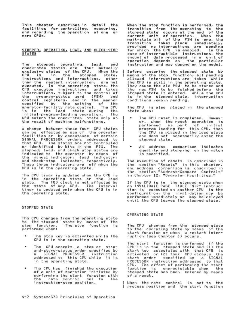 GA22-7000-10 IBM System/370 Principles of Operation Sept 1987 page 4-1