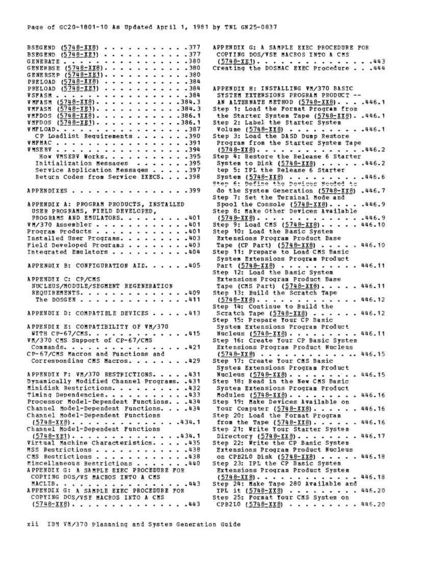 IBM Virtual Machine Facility/370: Planning and System Generation Guide 2 page 10