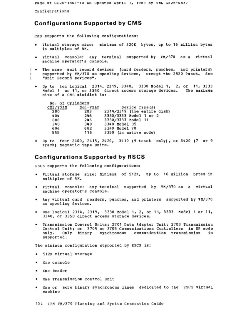 IBM Virtual Machine Facility/370: Planning and System Generation Guide 2 page 127