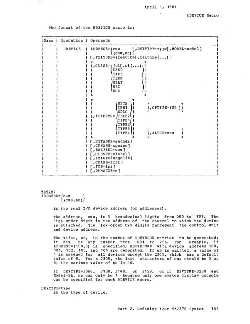 IBM Virtual Machine Facility/370: Planning and System Generation Guide 2 page 169