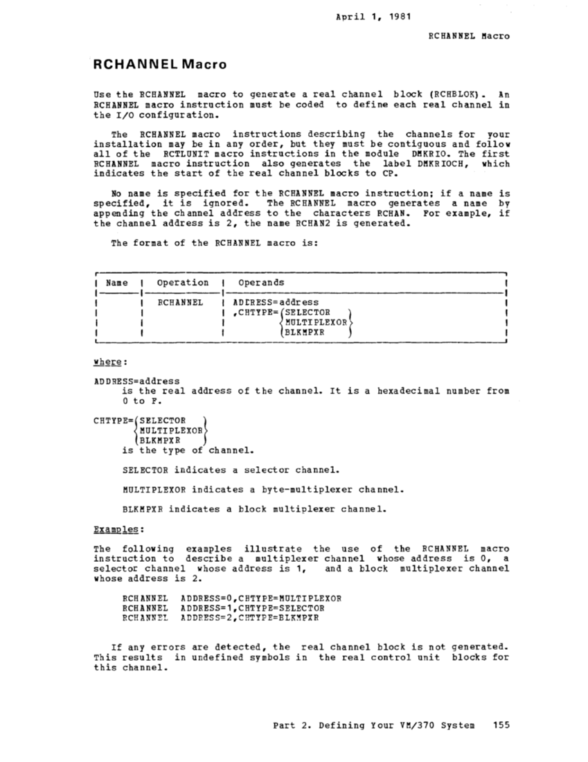 IBM Virtual Machine Facility/370: Planning and System Generation Guide 2 page 185