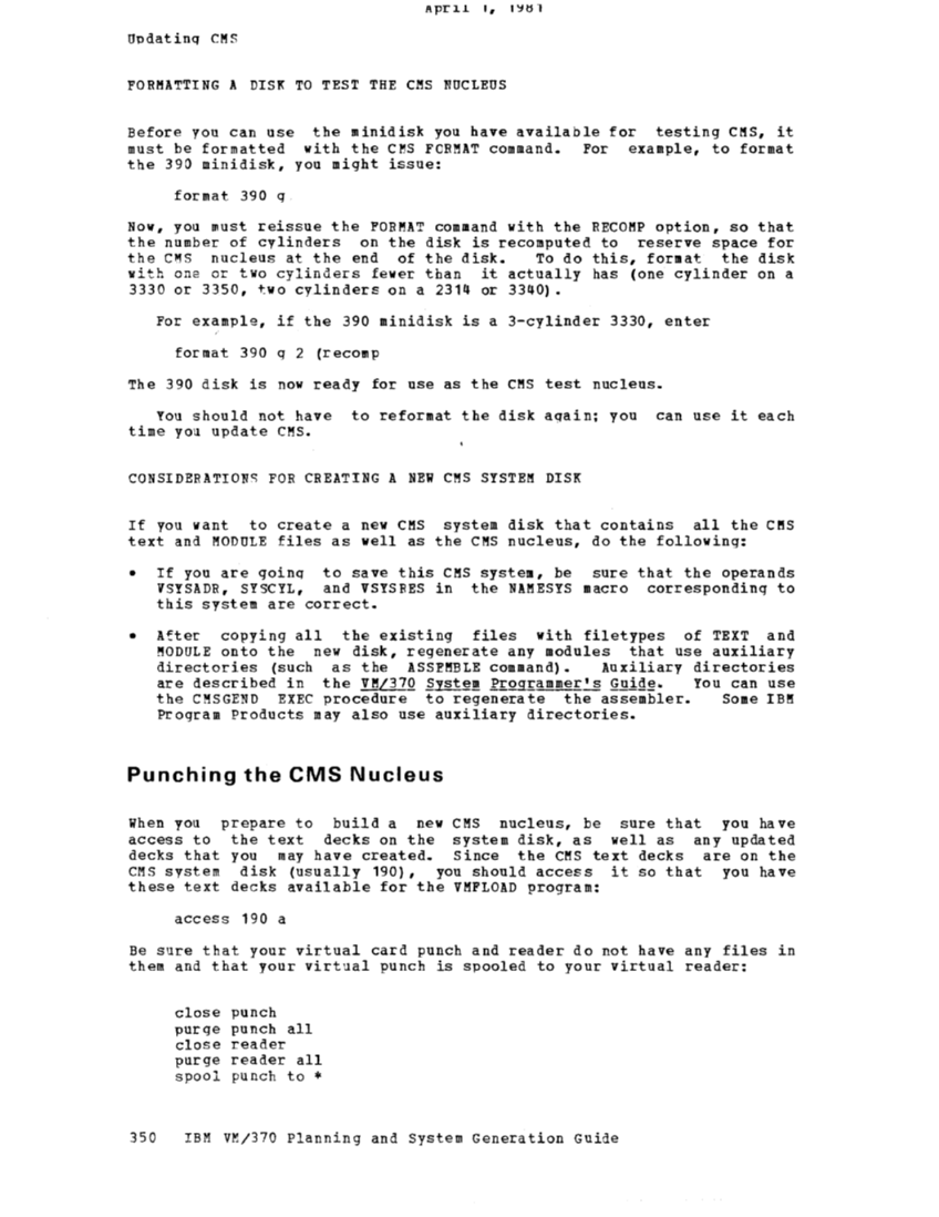 IBM Virtual Machine Facility/370: Planning and System Generation Guide 2 page 380