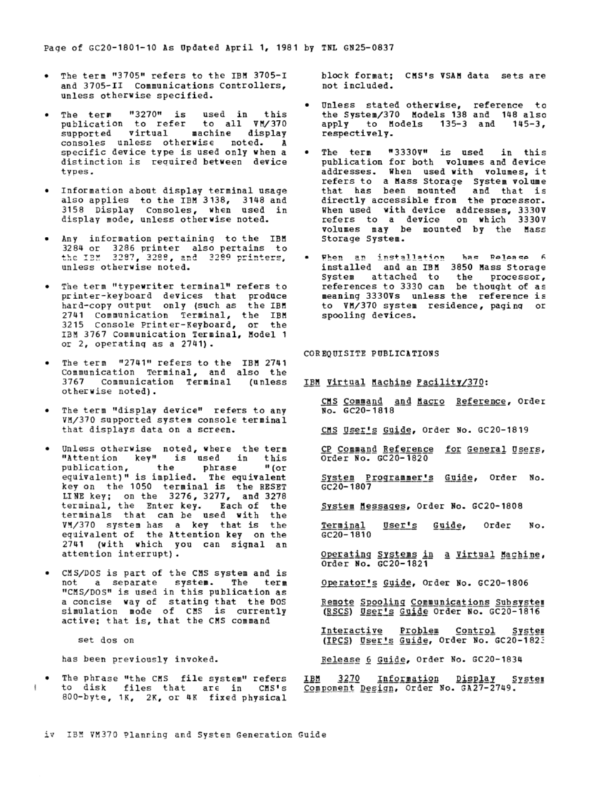 IBM Virtual Machine Facility/370: Planning and System Generation Guide 2 page 3