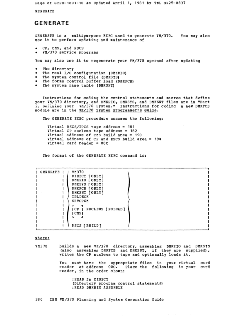 IBM Virtual Machine Facility/370: Planning and System Generation Guide 2 page 414