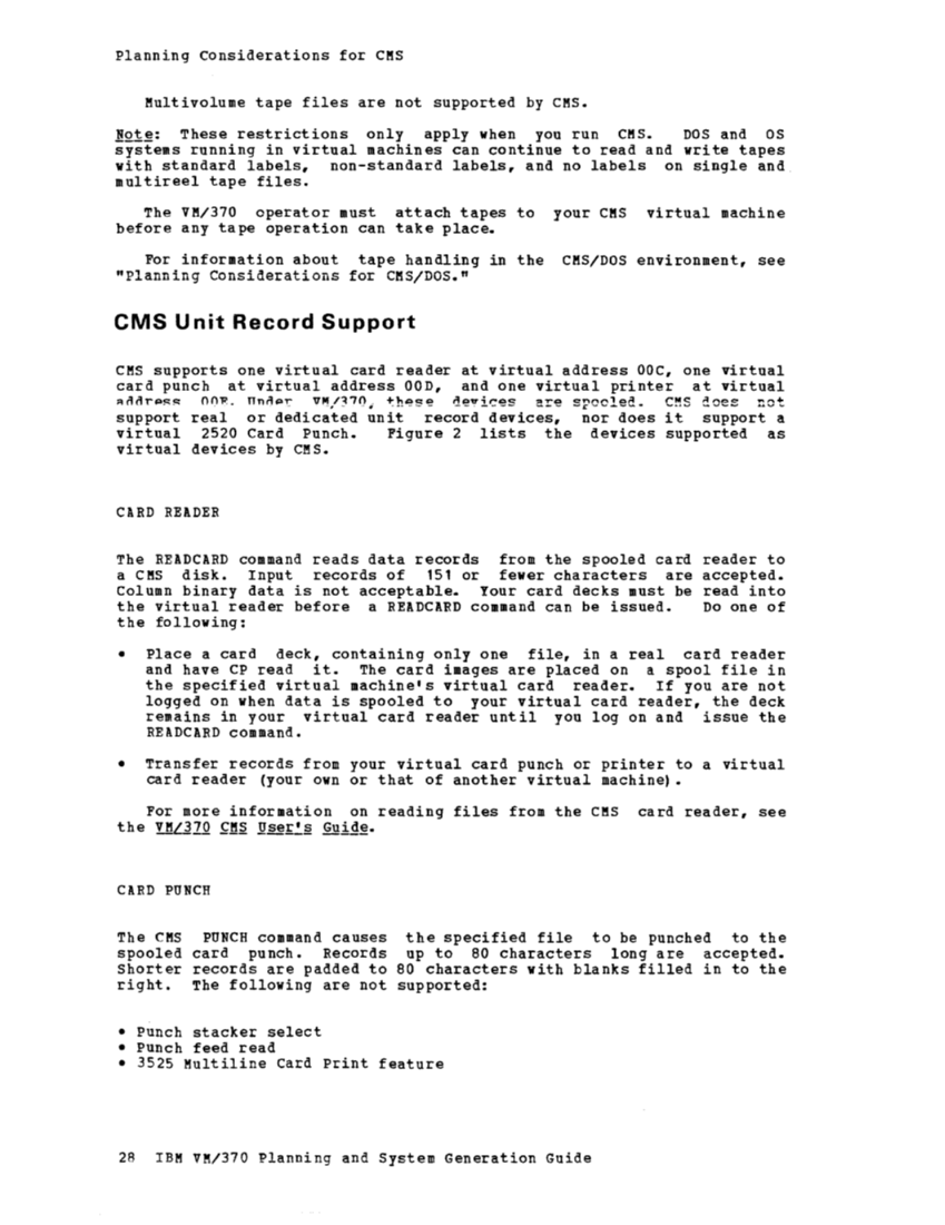 IBM Virtual Machine Facility/370: Planning and System Generation Guide 2 page 43